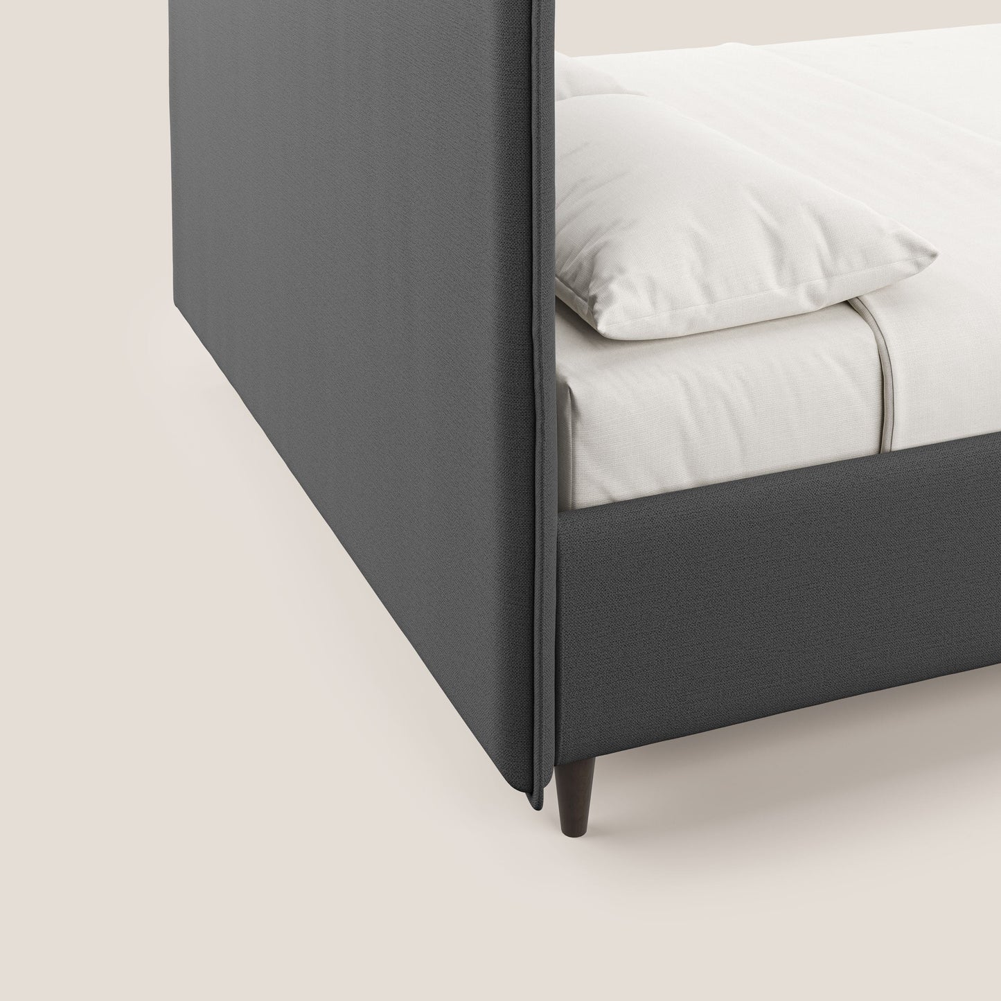 Hunter letto imbottito contenitore sfoderabile in tessuto impermeabile fiammato T19 antracite 