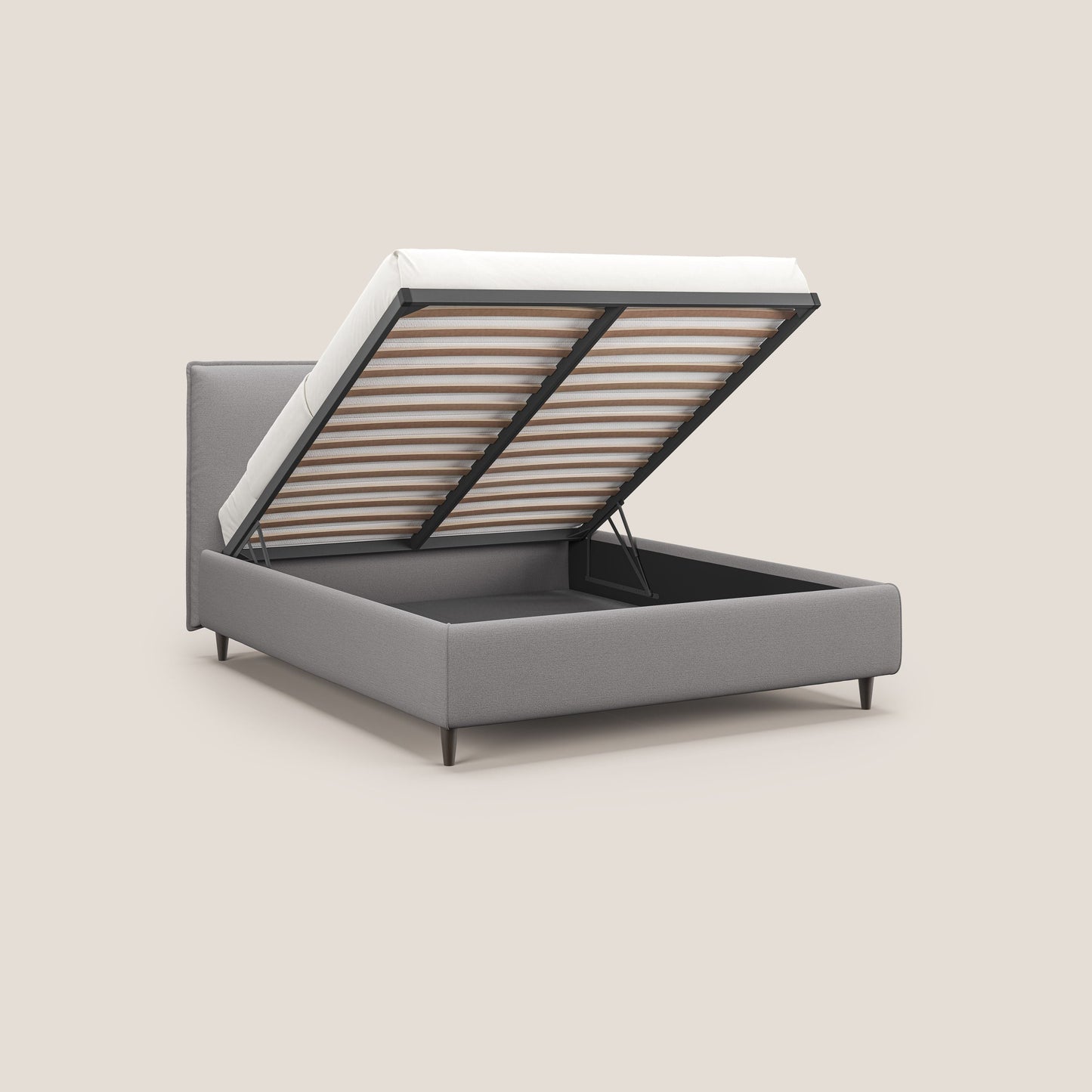 Hunter letto imbottito contenitore sfoderabile in tessuto impermeabile fiammato T19 grigio 