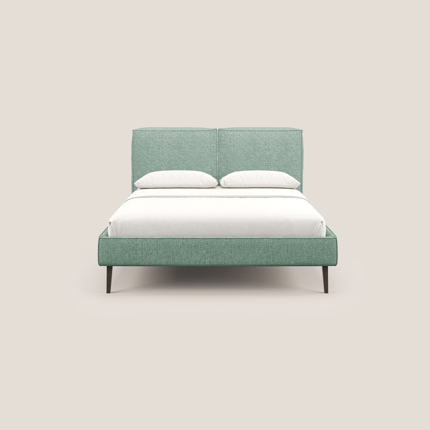 Isotta letto imbottito completamente sfoderabile in morbido tessuto impermeabile T10 verde acqua 