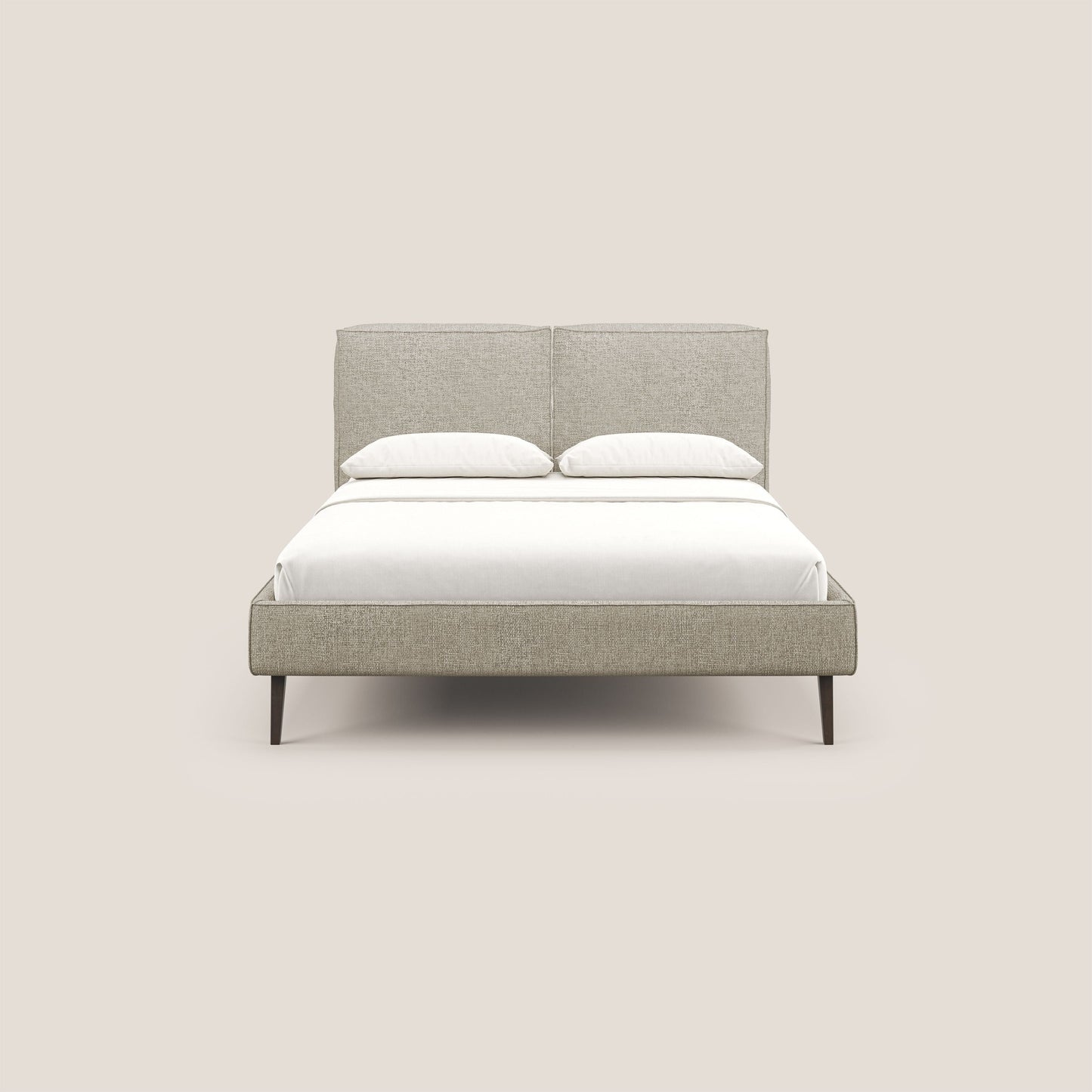 Isotta letto imbottito completamente sfoderabile in morbido tessuto impermeabile T10 tortora 