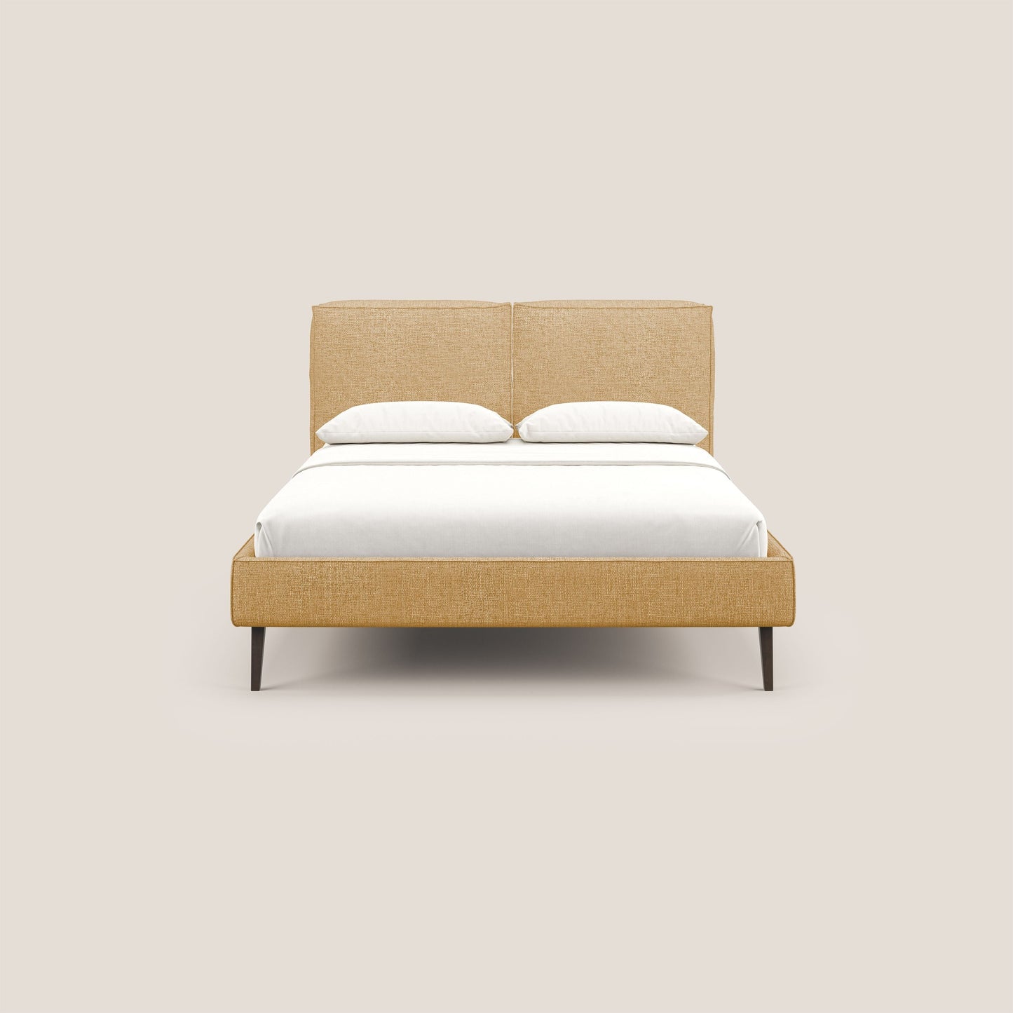 Isotta letto imbottito completamente sfoderabile in morbido tessuto impermeabile T10 giallo 