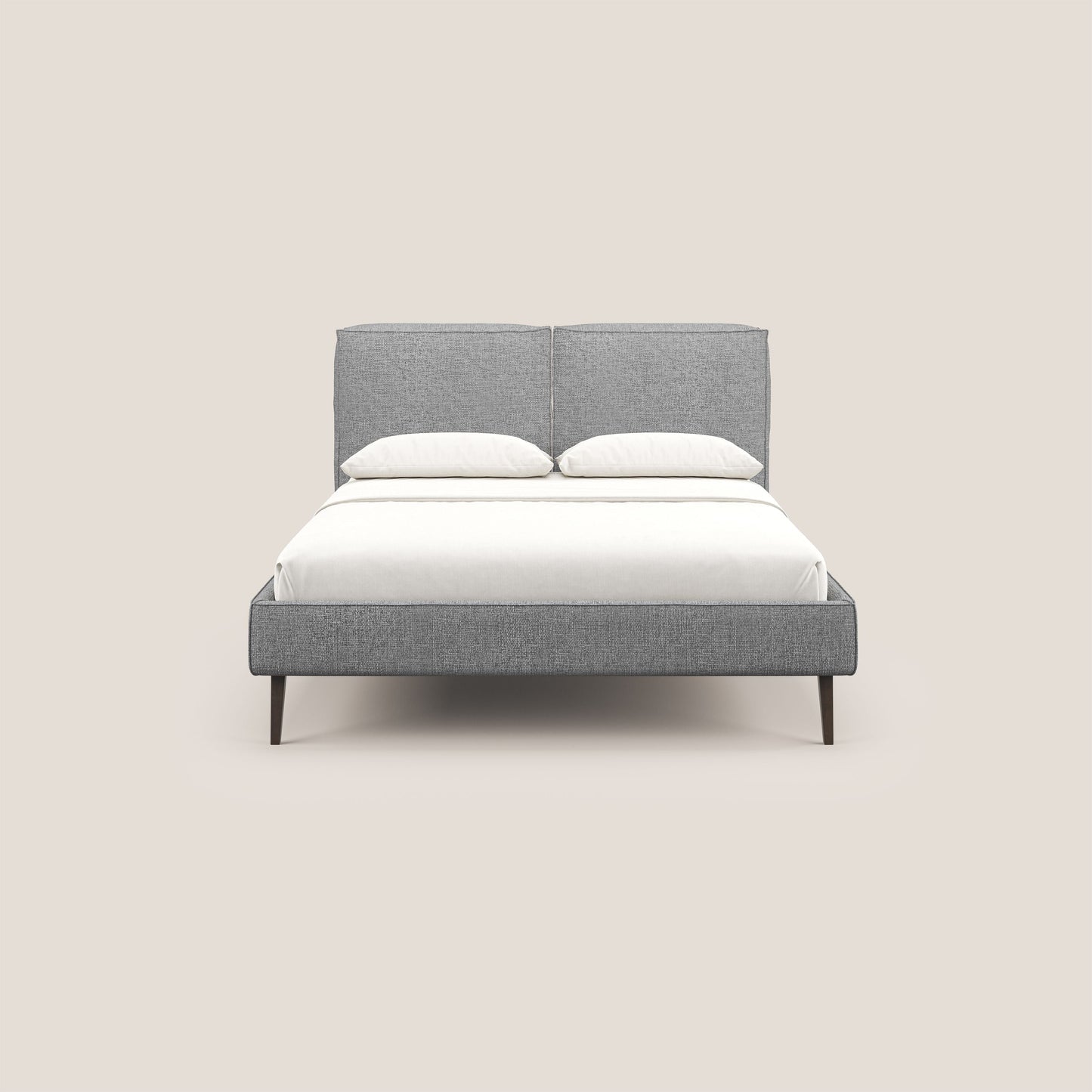 Isotta letto imbottito completamente sfoderabile in morbido tessuto impermeabile T10 grigio 