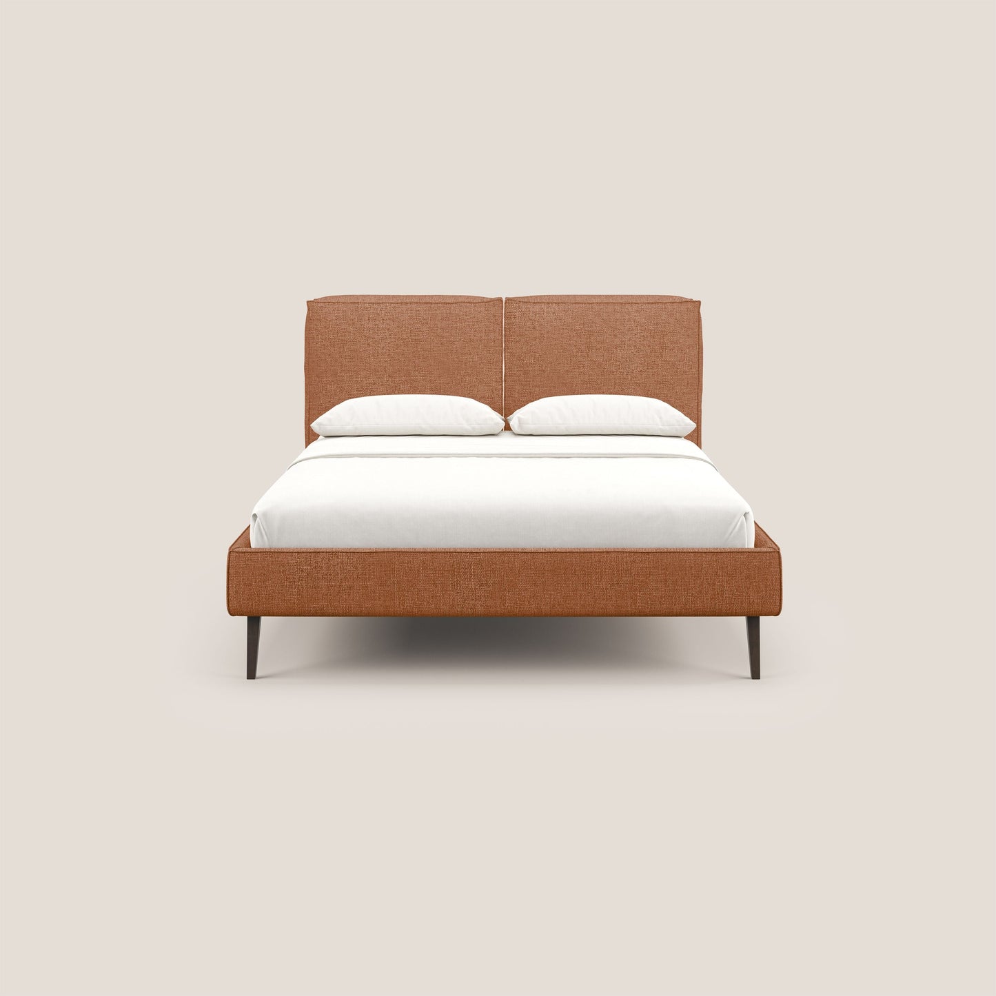 Isotta letto imbottito completamente sfoderabile in morbido tessuto impermeabile T10 arancio 