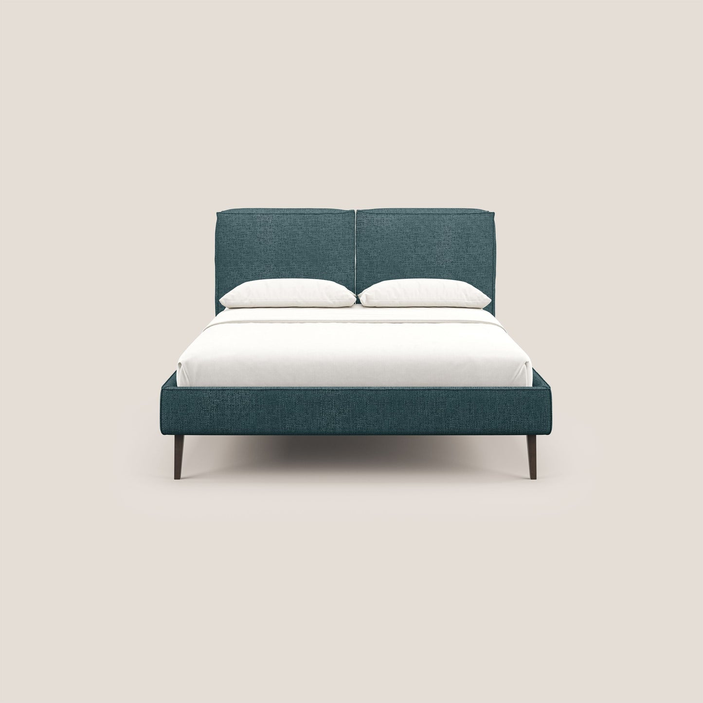 Isotta letto imbottito completamente sfoderabile in morbido tessuto impermeabile T10 petrolio 