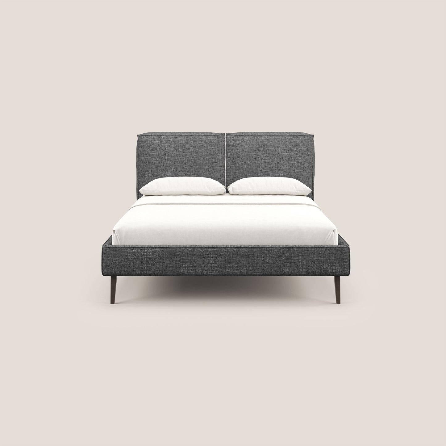 Isotta letto imbottito completamente sfoderabile in morbido tessuto impermeabile T10 antracite 