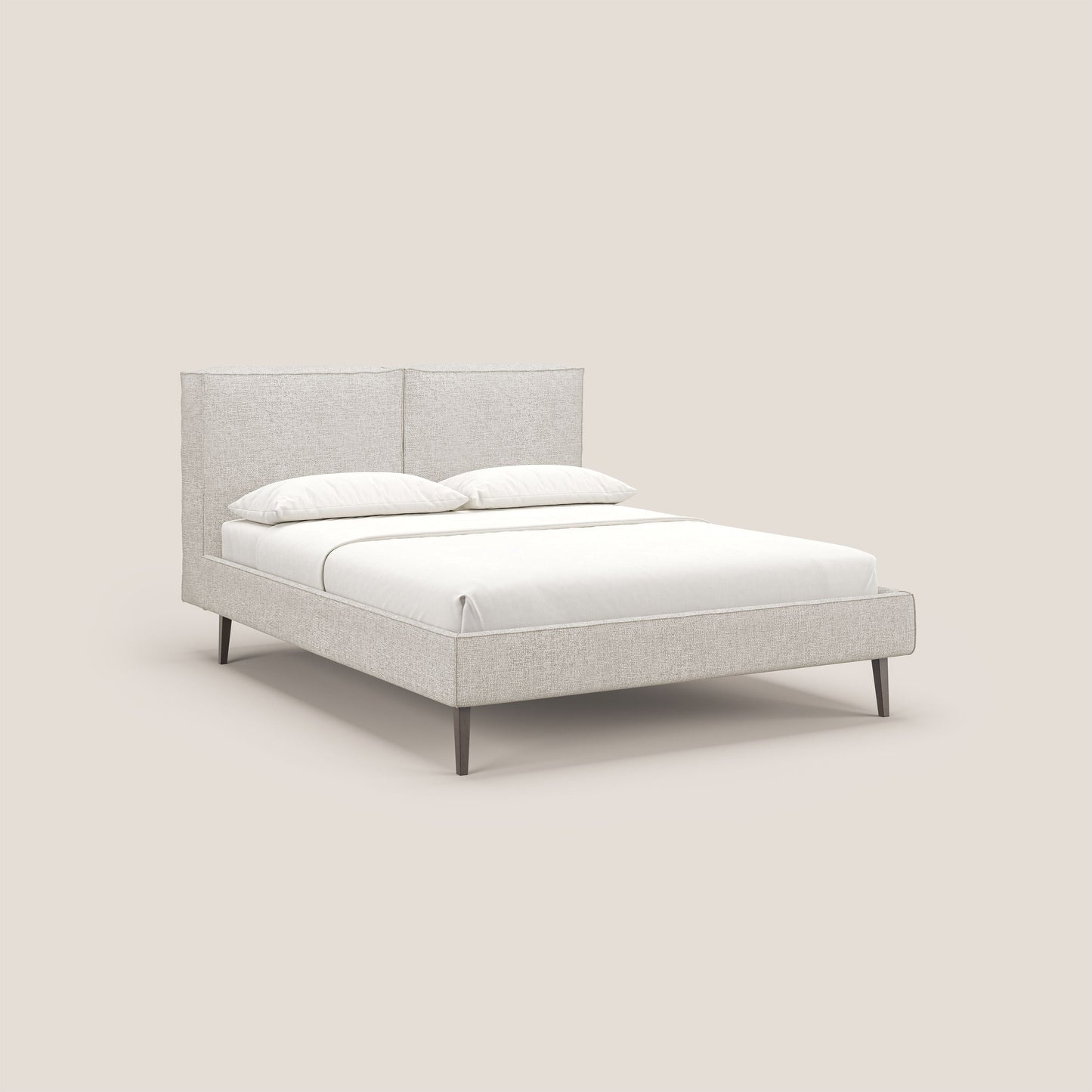 Isotta letto imbottito completamente sfoderabile in morbido tessuto impermeabile T10 panna 