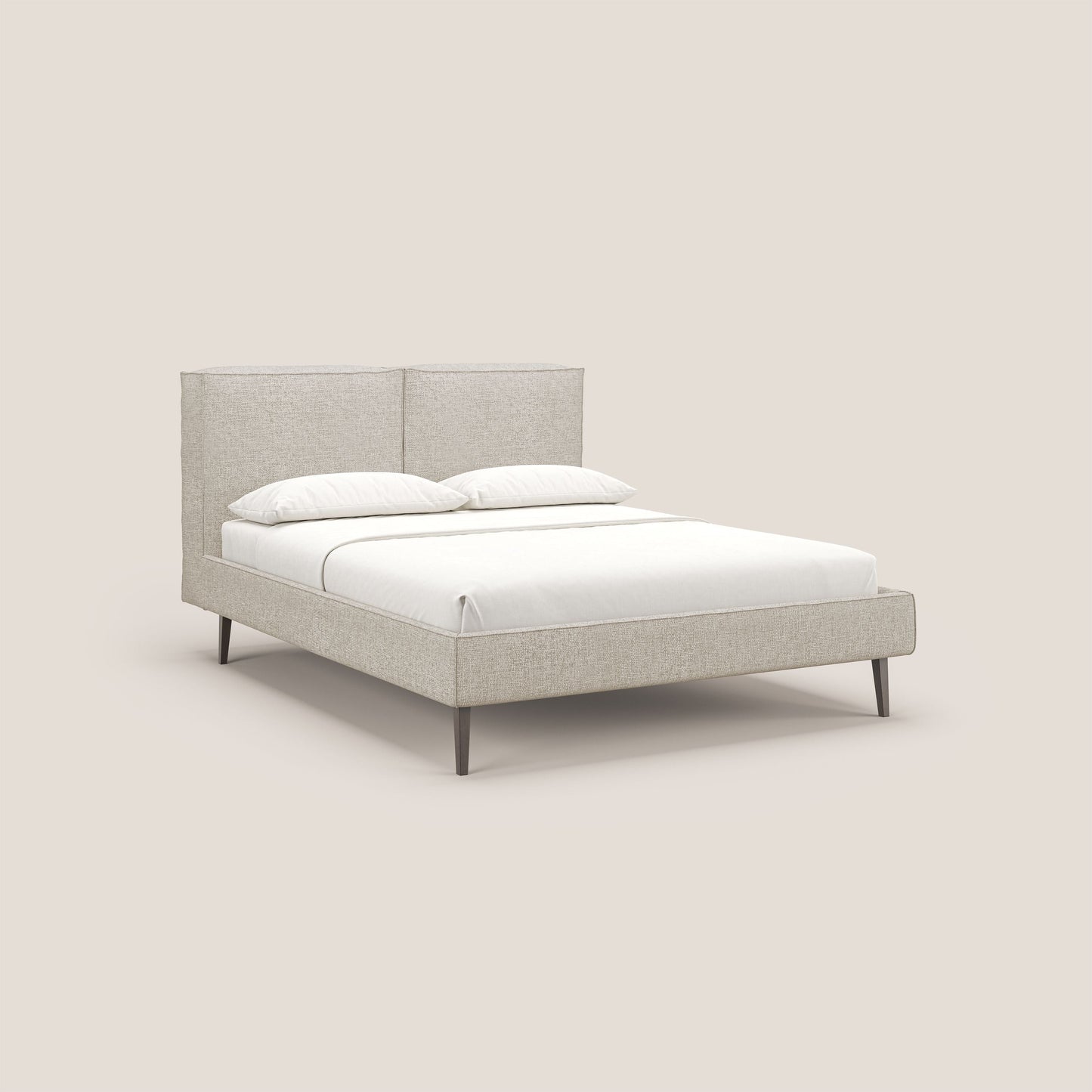 Isotta letto imbottito completamente sfoderabile in morbido tessuto impermeabile T10 beige 