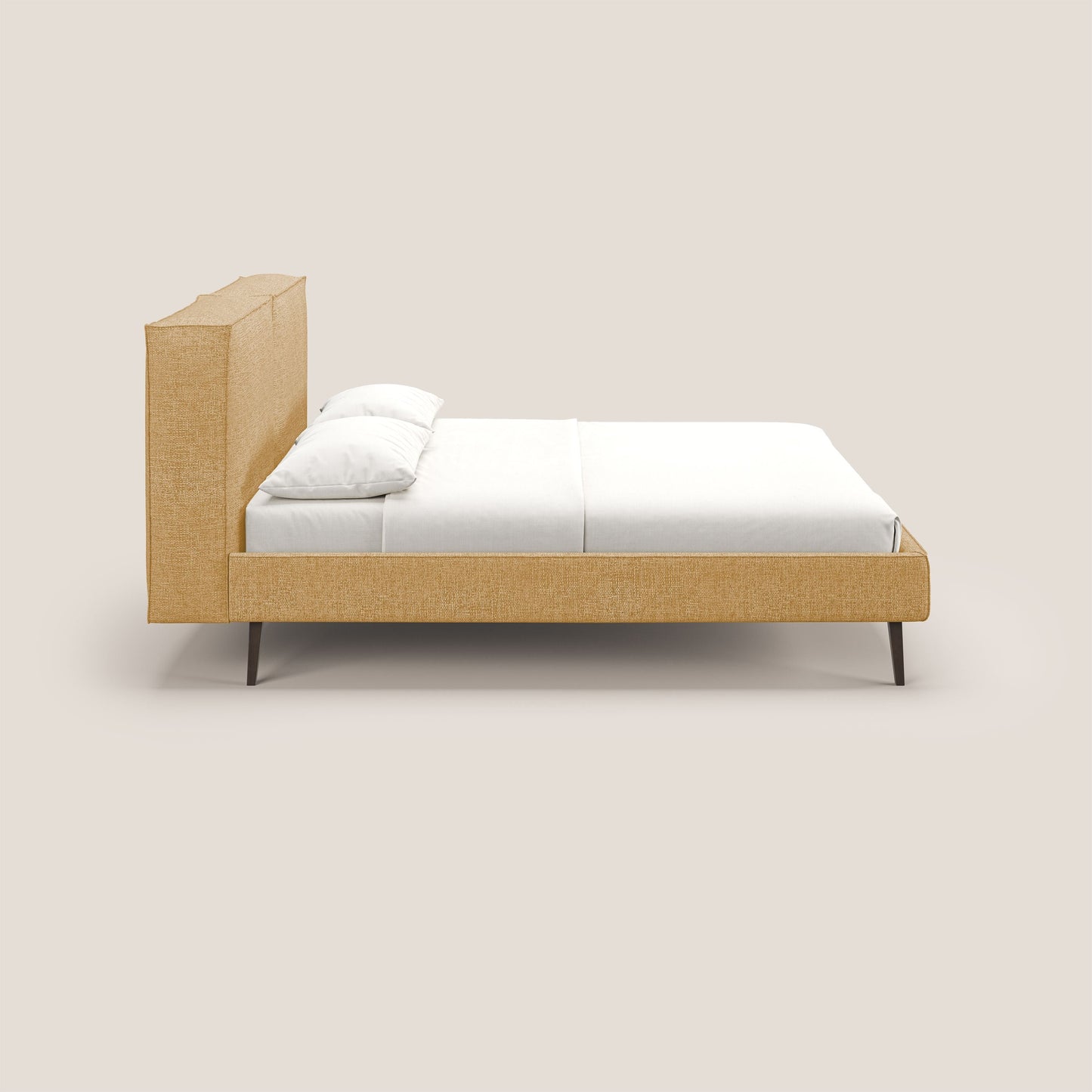 Isotta letto imbottito completamente sfoderabile in morbido tessuto impermeabile T10 giallo 