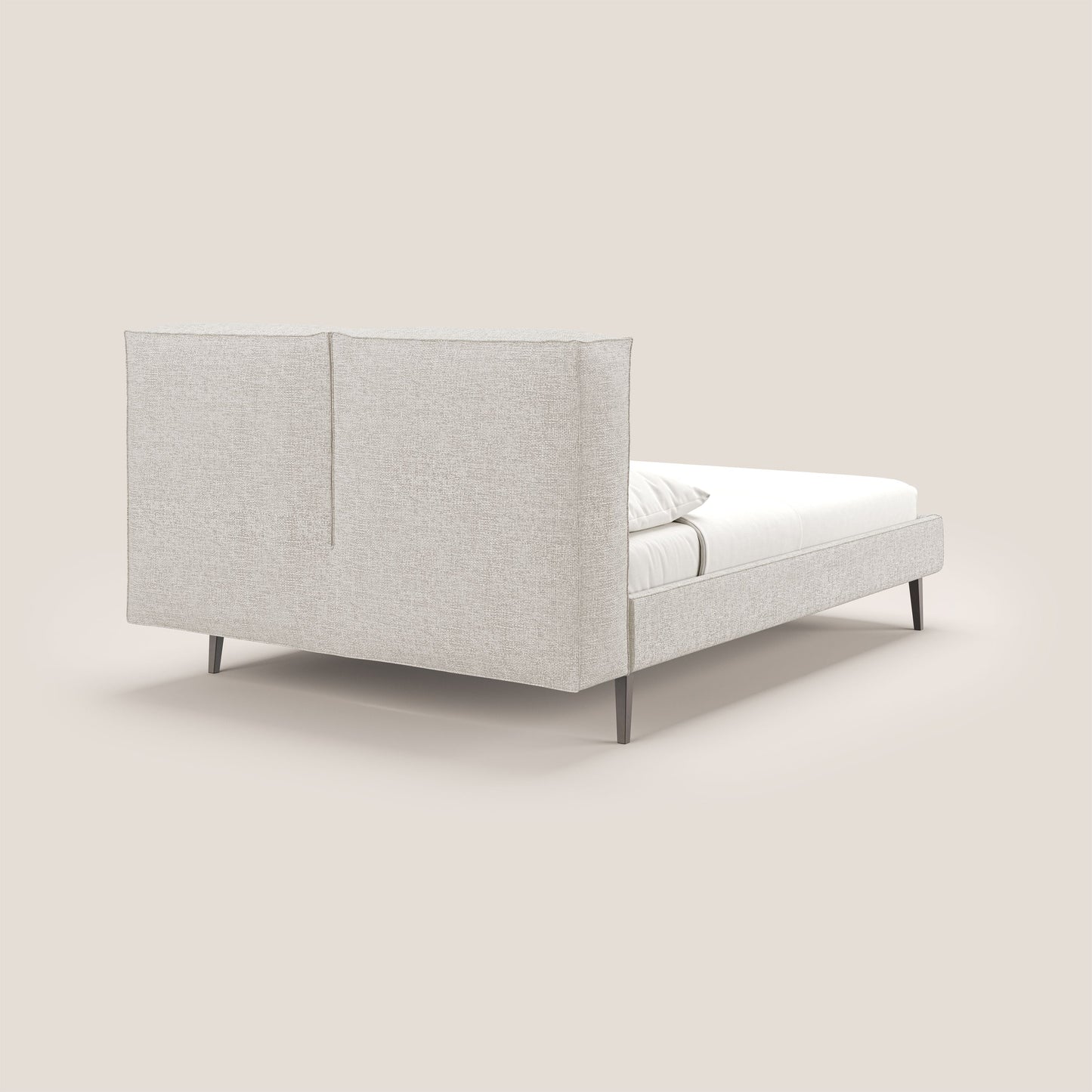 Isotta letto imbottito completamente sfoderabile in morbido tessuto impermeabile T10 panna 