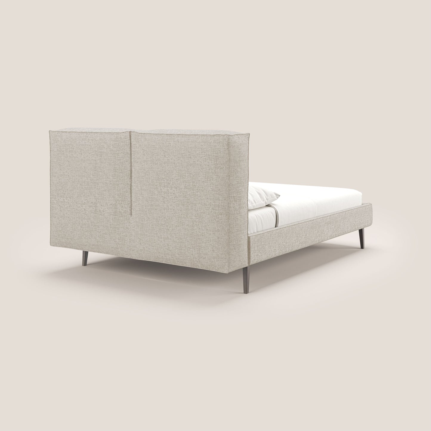 Isotta letto imbottito completamente sfoderabile in morbido tessuto impermeabile T10 beige 