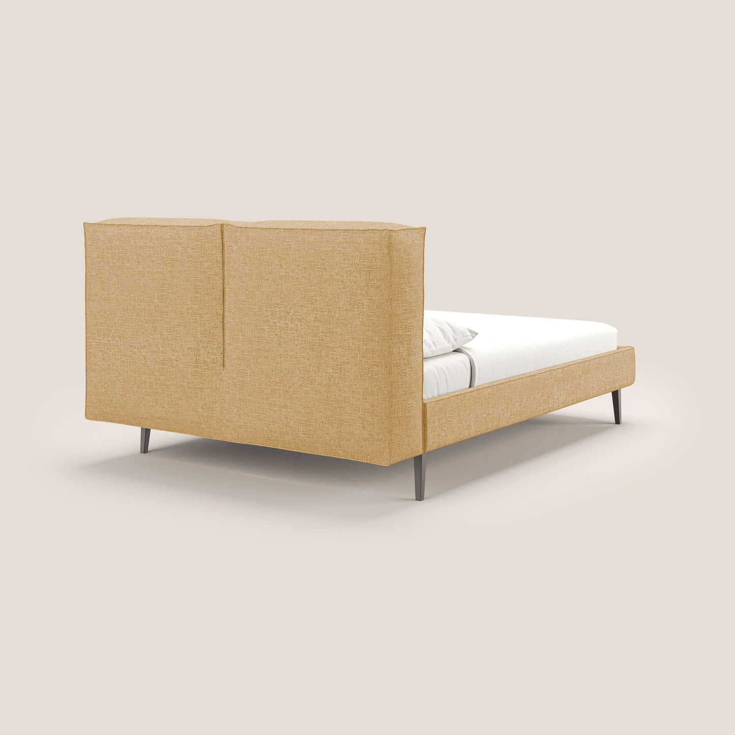 Isotta letto imbottito completamente sfoderabile in morbido tessuto impermeabile T10 giallo 