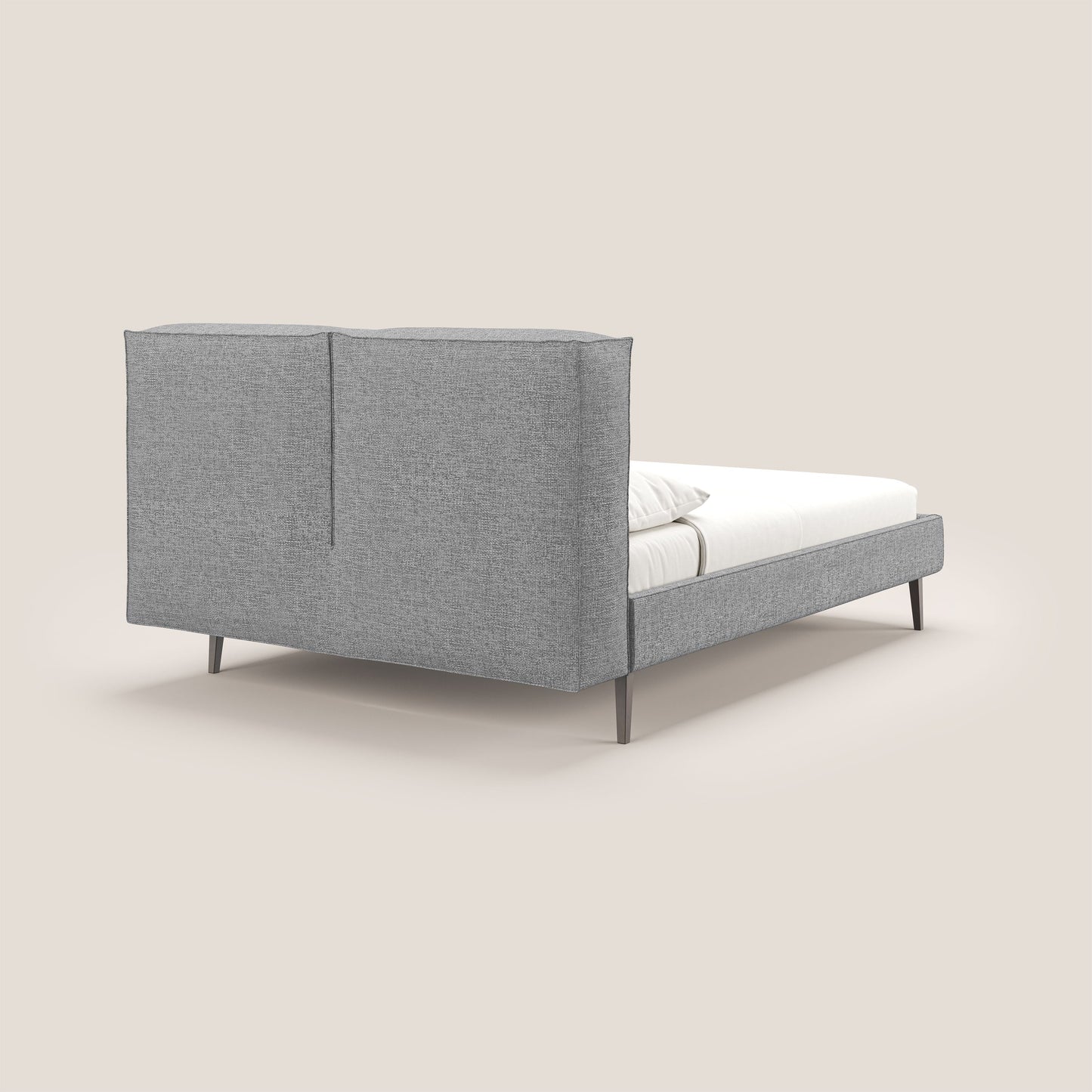 Isotta letto imbottito completamente sfoderabile in morbido tessuto impermeabile T10 grigio 