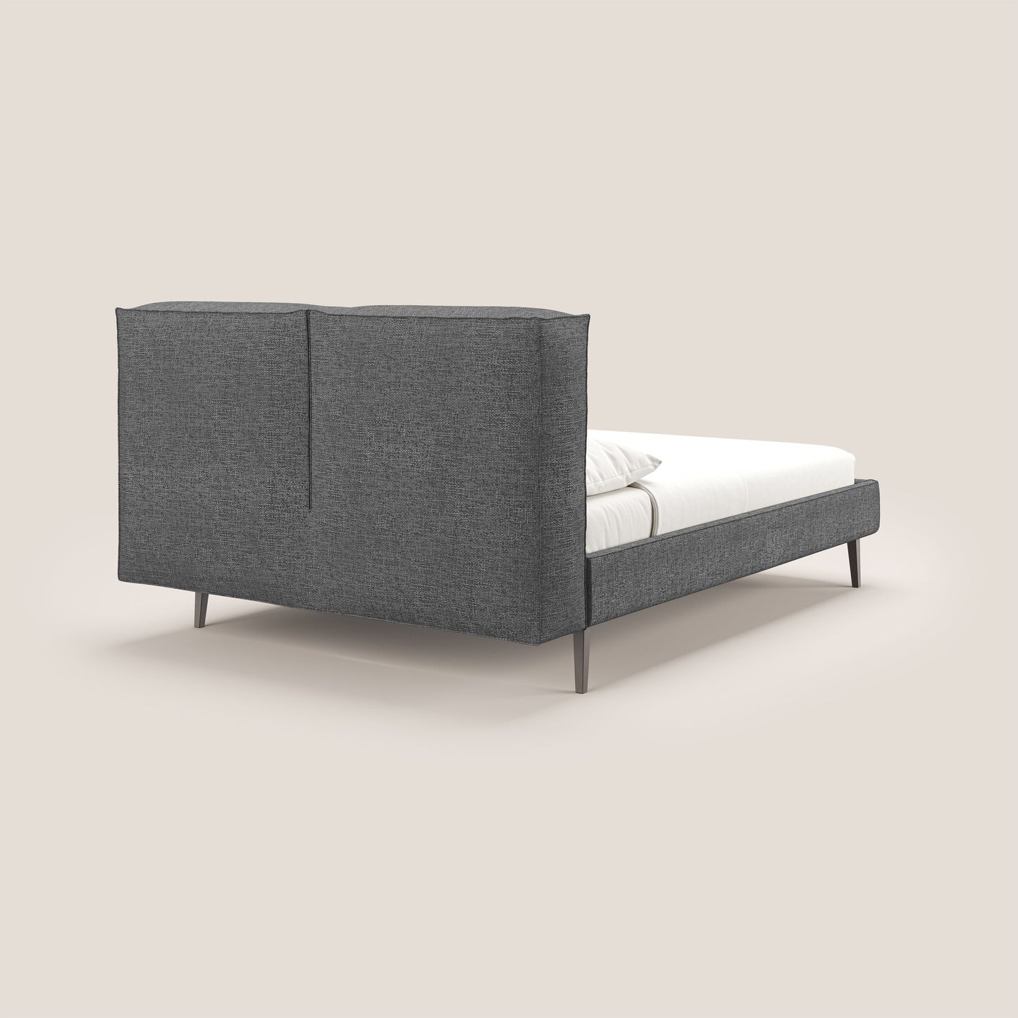 Isotta letto imbottito completamente sfoderabile in morbido tessuto impermeabile T10 antracite 