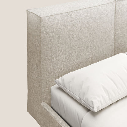 Isotta letto imbottito completamente sfoderabile in morbido tessuto impermeabile T10 beige 