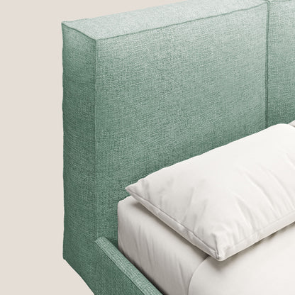 Isotta letto imbottito completamente sfoderabile in morbido tessuto impermeabile T10 verde acqua 