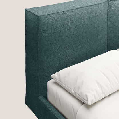 Isotta letto imbottito completamente sfoderabile in morbido tessuto impermeabile T10 petrolio 