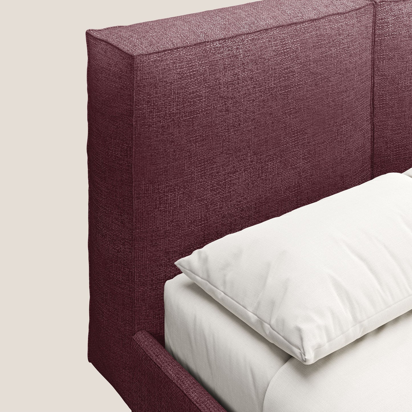 Isotta letto imbottito completamente sfoderabile in morbido tessuto impermeabile T10 bordeaux 