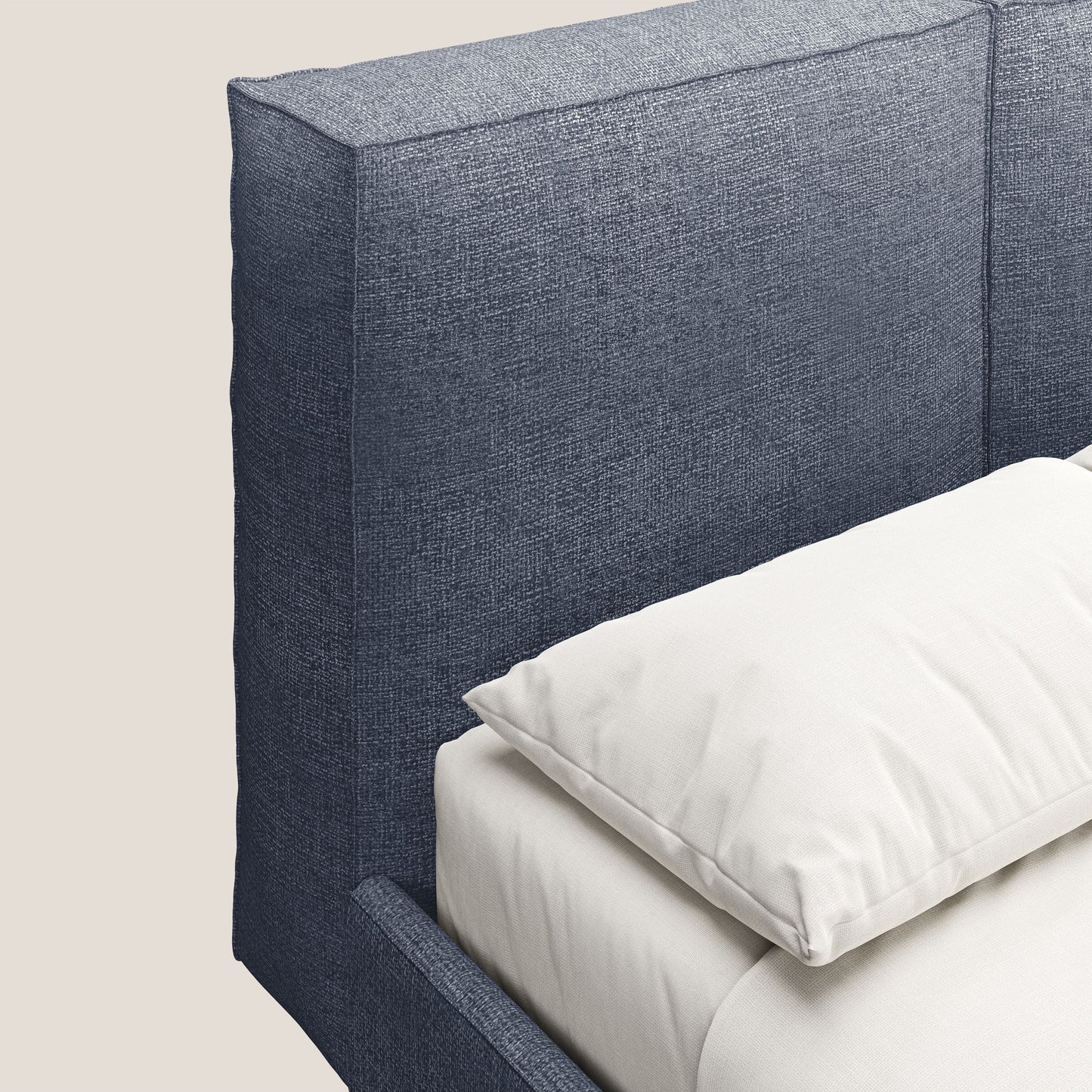 Isotta letto imbottito completamente sfoderabile in morbido tessuto impermeabile T10 blu 