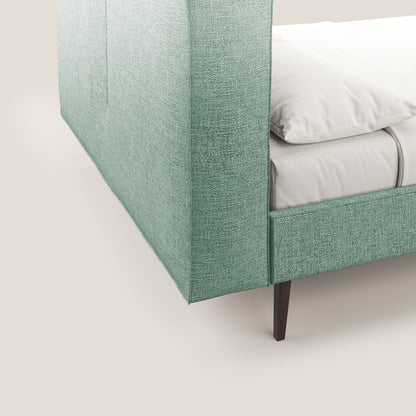 Isotta letto imbottito completamente sfoderabile in morbido tessuto impermeabile T10 verde acqua 