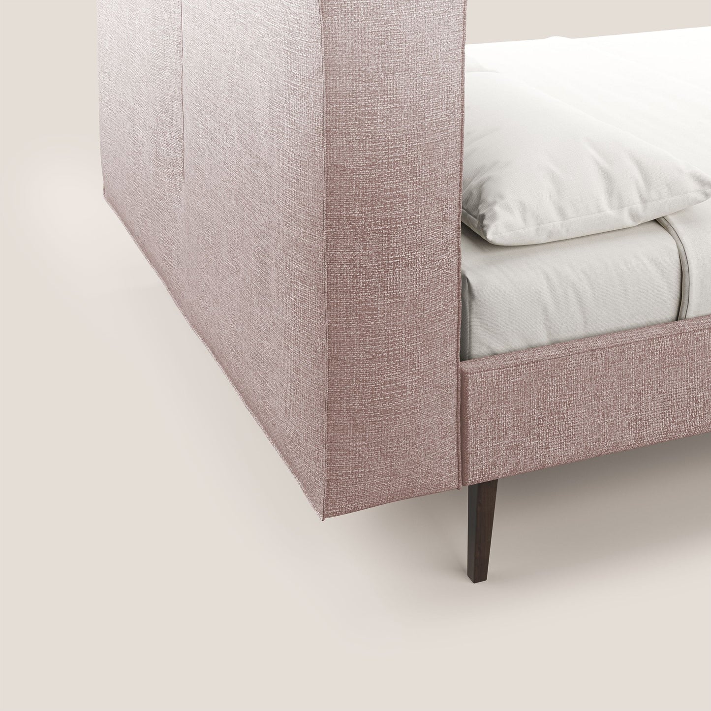 Isotta letto imbottito completamente sfoderabile in morbido tessuto impermeabile T10 rosa 