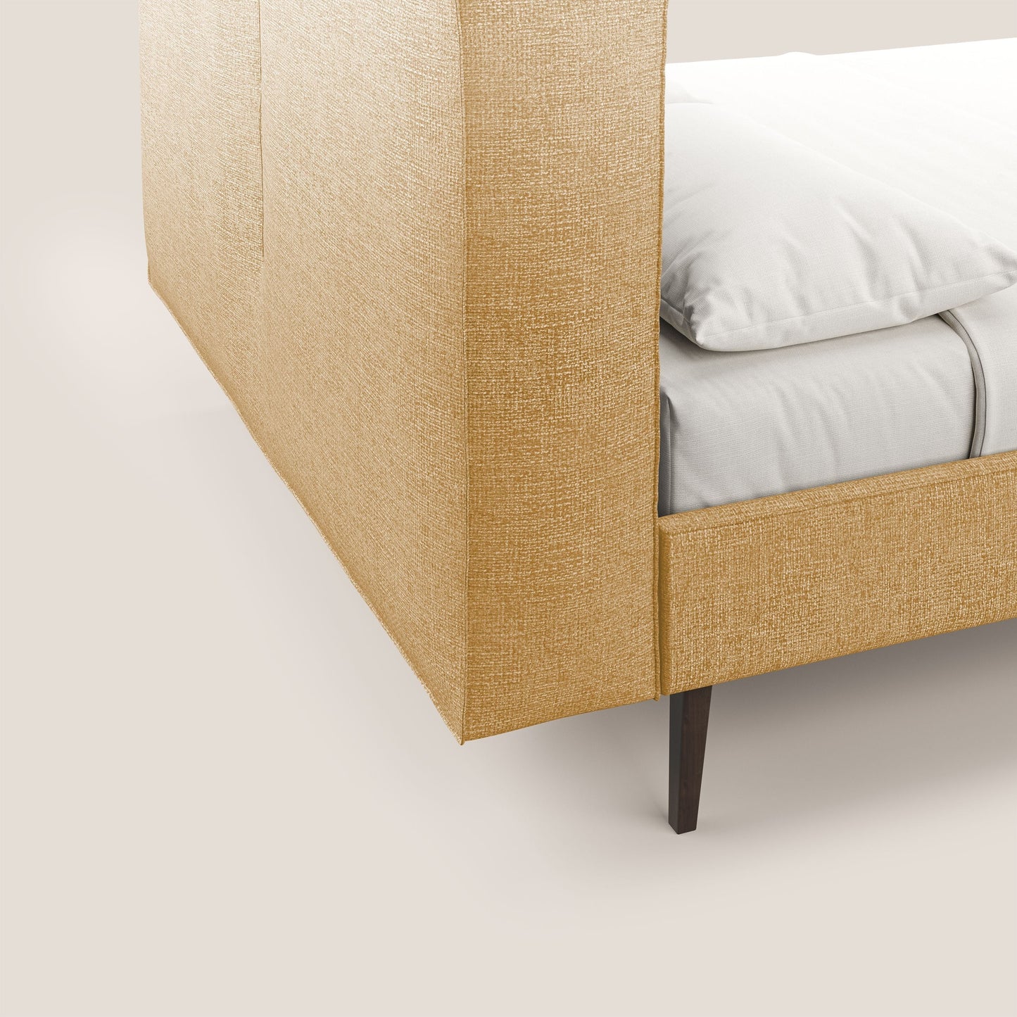 Isotta letto imbottito completamente sfoderabile in morbido tessuto impermeabile T10 giallo 