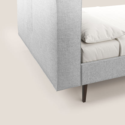 Isotta letto imbottito completamente sfoderabile in morbido tessuto impermeabile T10 grigio chiaro 