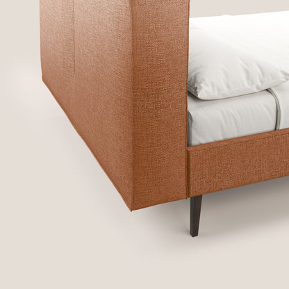 Isotta letto imbottito completamente sfoderabile in morbido tessuto impermeabile T10 arancio 