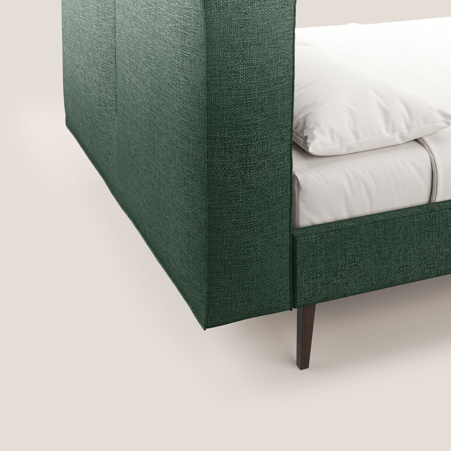 Isotta letto imbottito completamente sfoderabile in morbido tessuto impermeabile T10 verde 