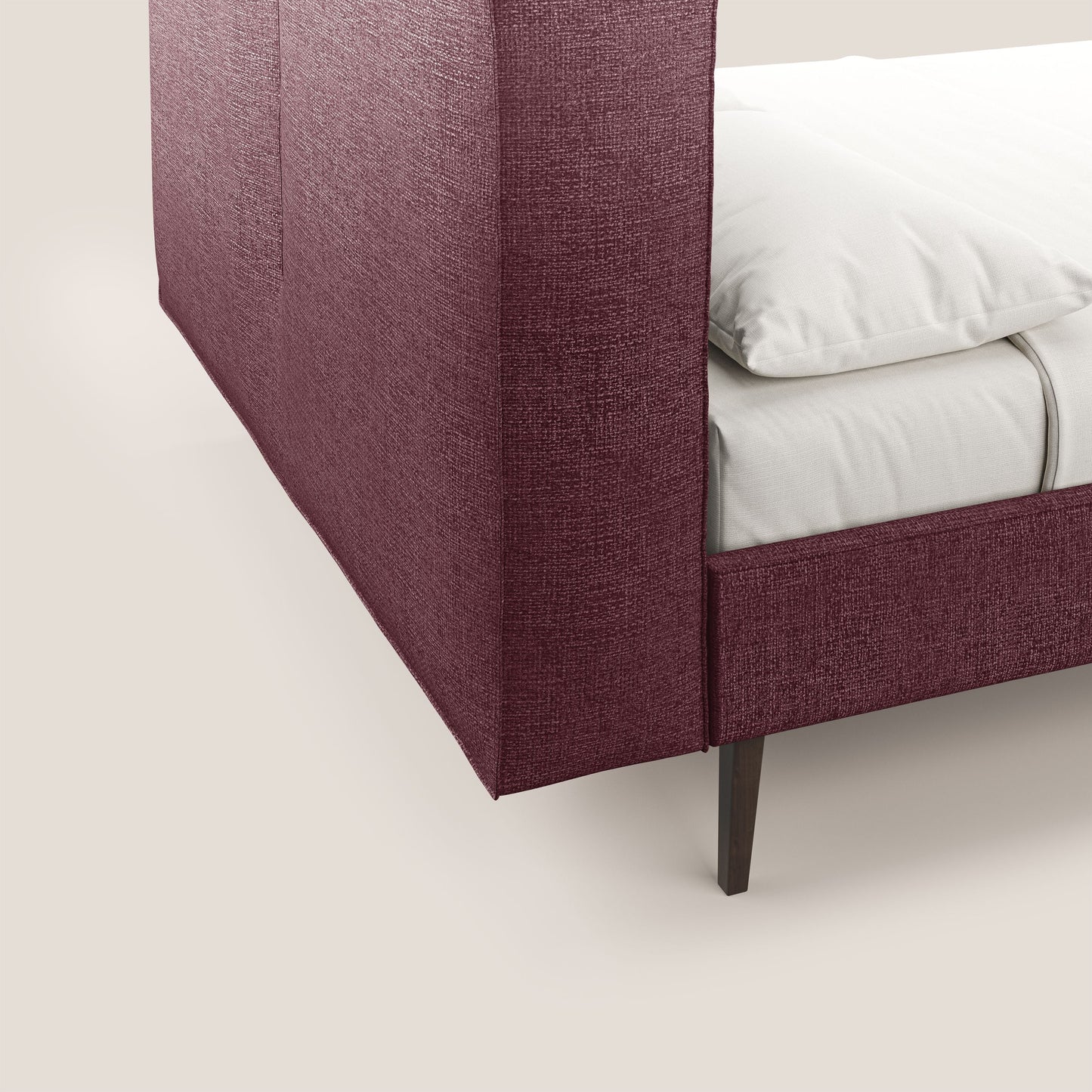 Isotta letto imbottito completamente sfoderabile in morbido tessuto impermeabile T10 bordeaux 