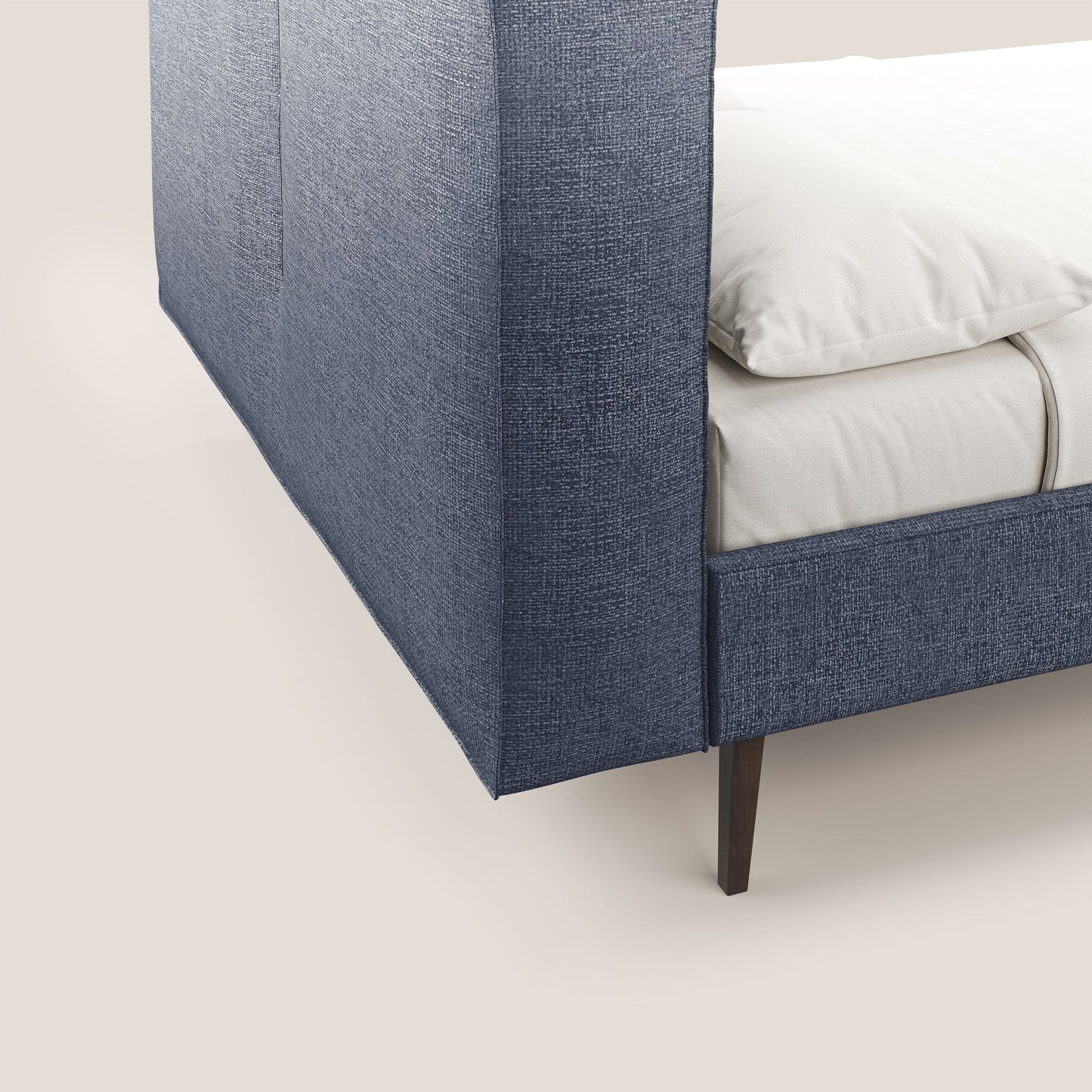 Isotta letto imbottito completamente sfoderabile in morbido tessuto impermeabile T10 blu 