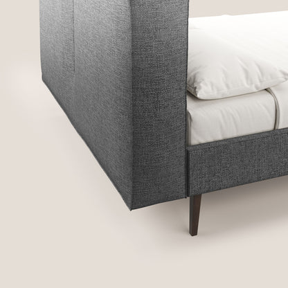 Isotta letto imbottito completamente sfoderabile in morbido tessuto impermeabile T10 antracite 