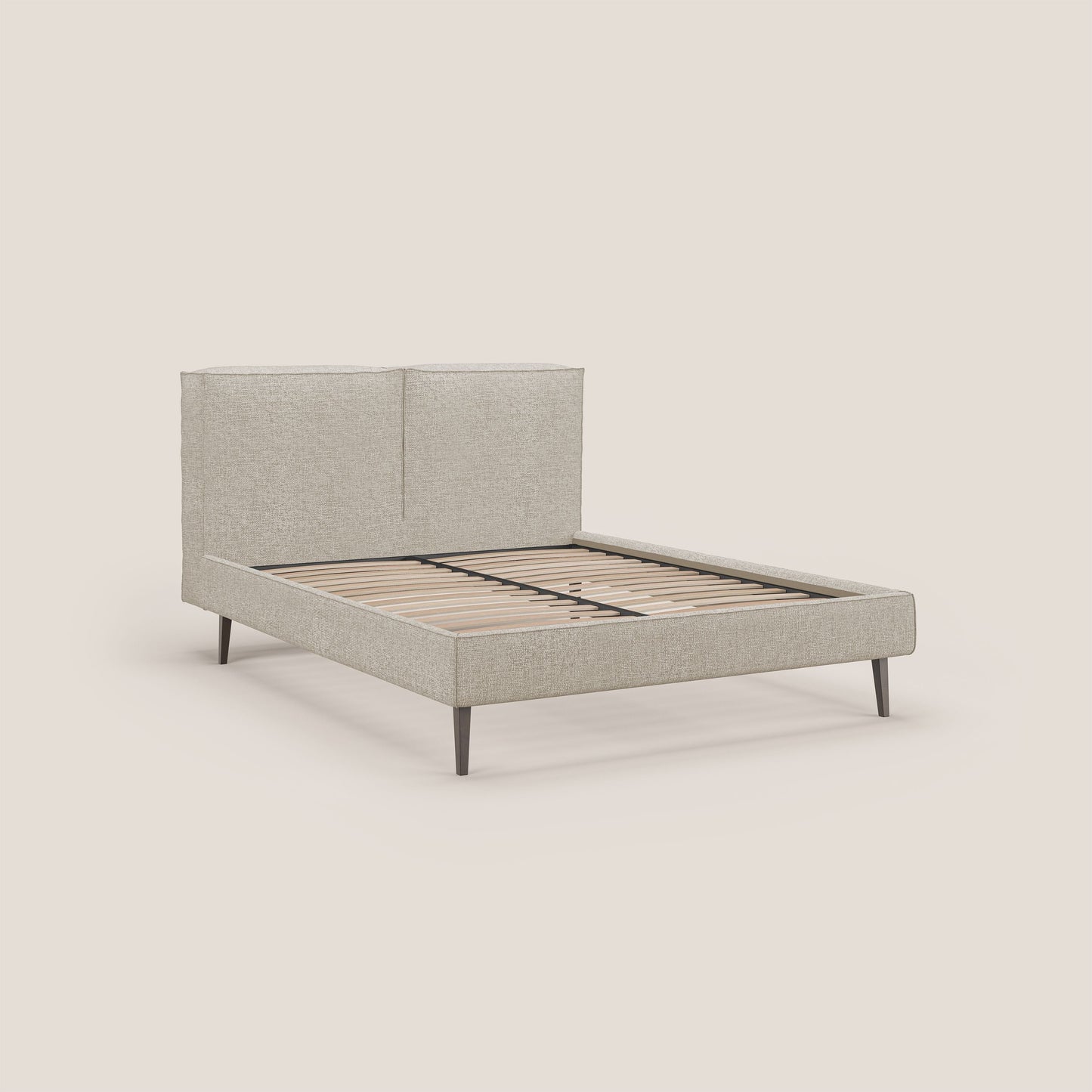 Isotta letto imbottito completamente sfoderabile in morbido tessuto impermeabile T10 beige 