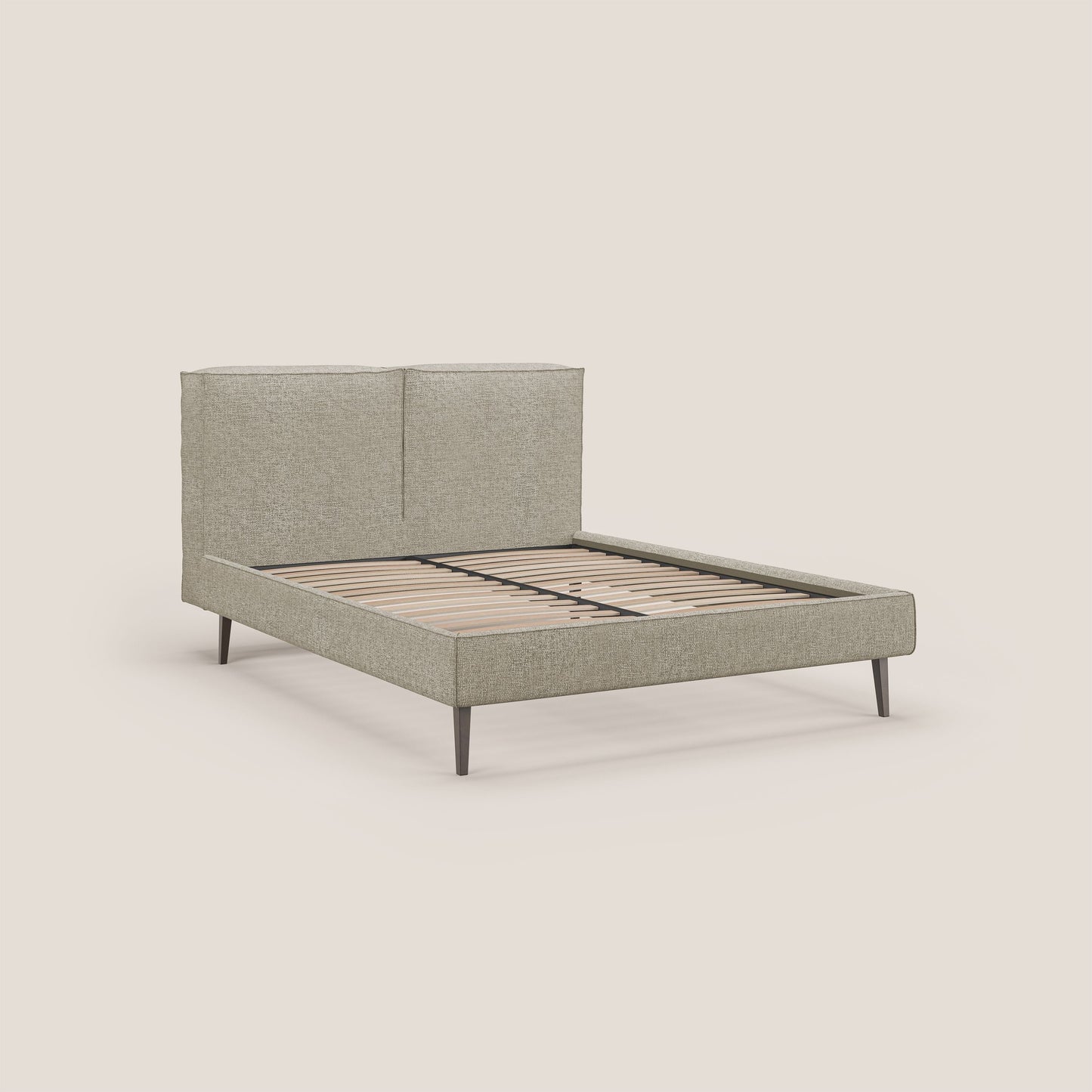 Isotta letto imbottito completamente sfoderabile in morbido tessuto impermeabile T10 tortora 