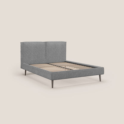 Isotta letto imbottito completamente sfoderabile in morbido tessuto impermeabile T10 grigio 