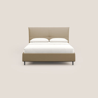 Izumi letto imbottito contenitore con piedi alti in tessuto smacchiabile T05 beige 