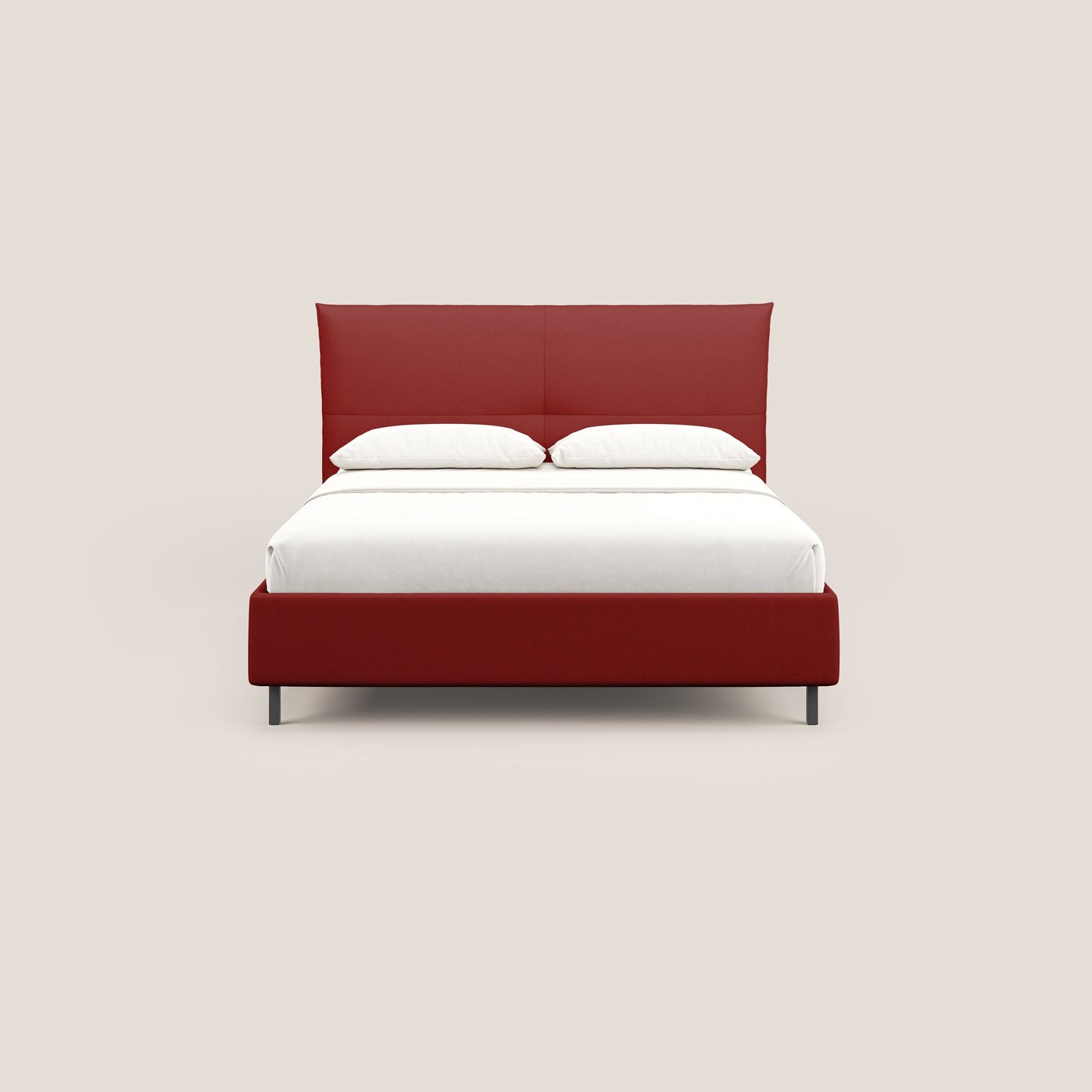 Izumi letto imbottito contenitore con piedi alti in tessuto smacchiabile T05 rosso 