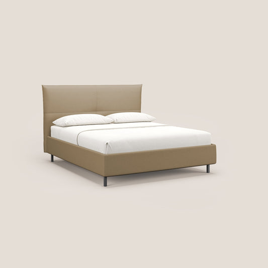 Izumi letto imbottito contenitore con piedi alti in tessuto smacchiabile T05 beige 