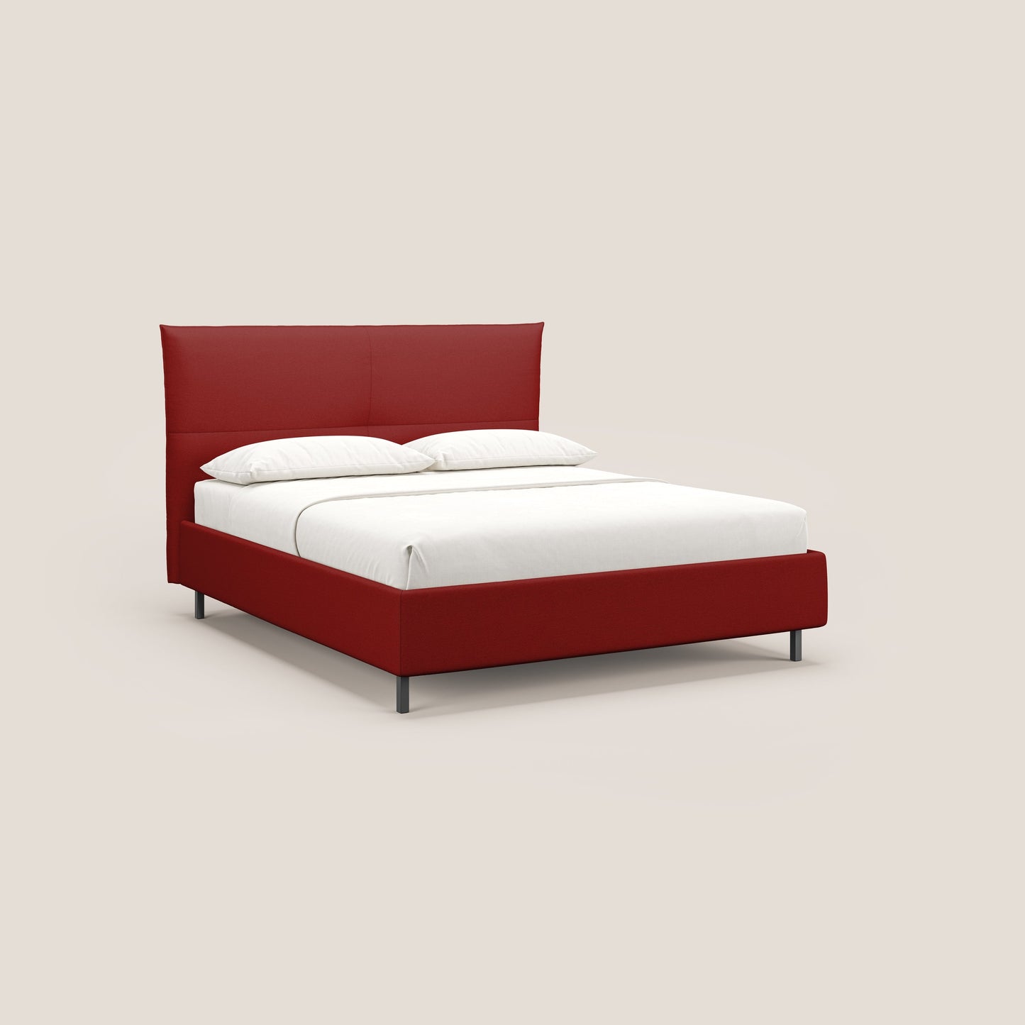 Izumi letto imbottito contenitore con piedi alti in tessuto smacchiabile T05 rosso 