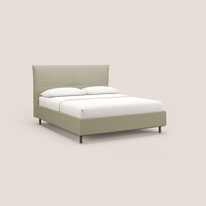 Izumi letto imbottito contenitore con piedi alti in tessuto smacchiabile T05 panna 
