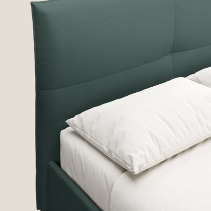 Izumi letto imbottito contenitore con piedi alti in tessuto smacchiabile T05 verde 