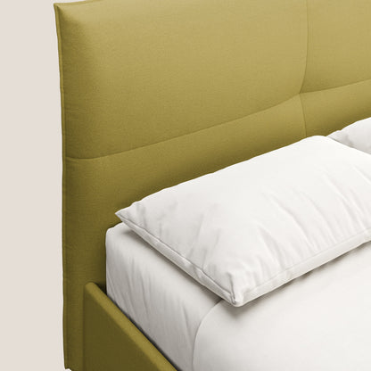 Izumi letto imbottito contenitore con piedi alti in tessuto smacchiabile T05 giallo 