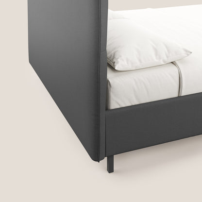 Izumi letto imbottito contenitore con piedi alti in tessuto smacchiabile T05 antracite 