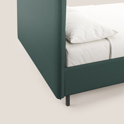 Izumi letto imbottito contenitore con piedi alti in tessuto smacchiabile T05 verde 