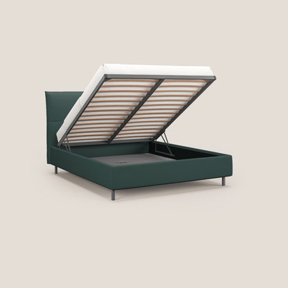 Izumi letto imbottito contenitore con piedi alti in tessuto smacchiabile T05 verde 