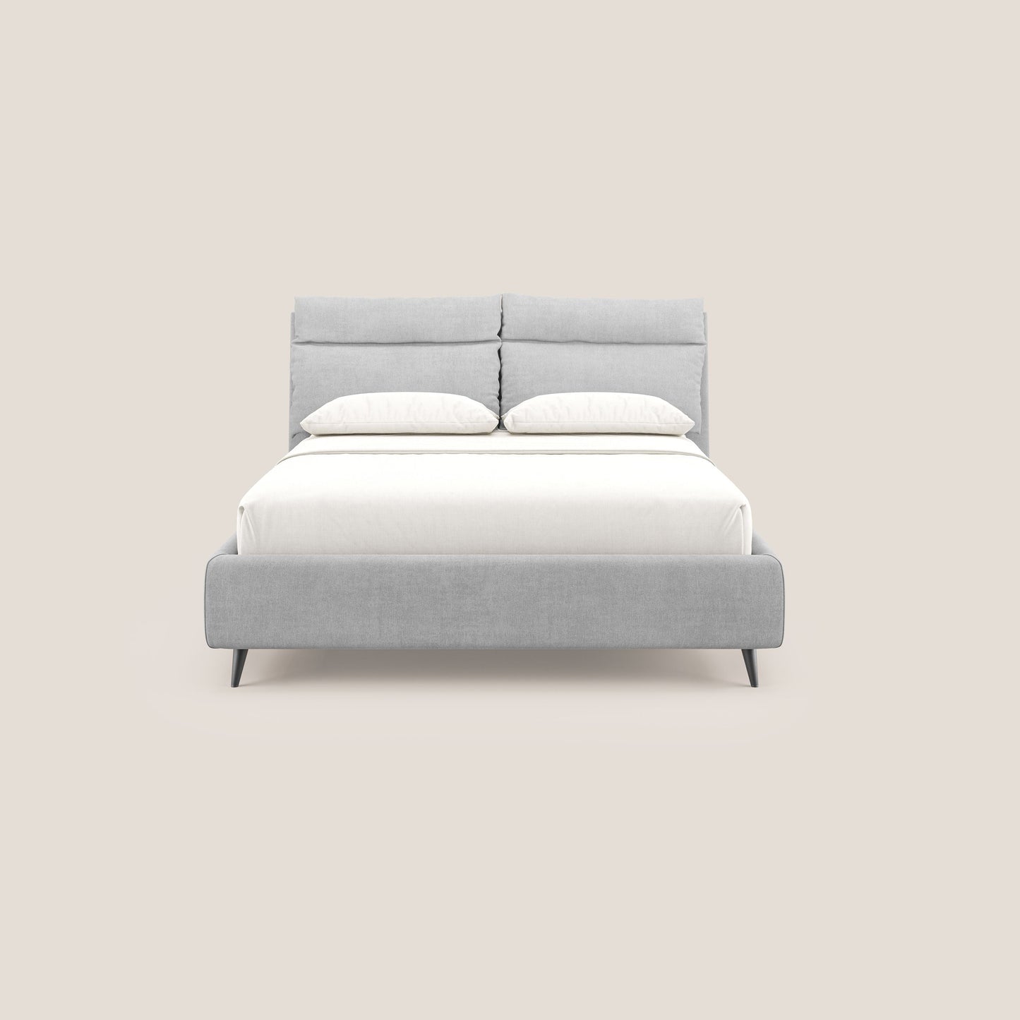 Jerry letto imbottito contenitore e cuscini reclinabili in tessuto smacchiabile T17 grigio 