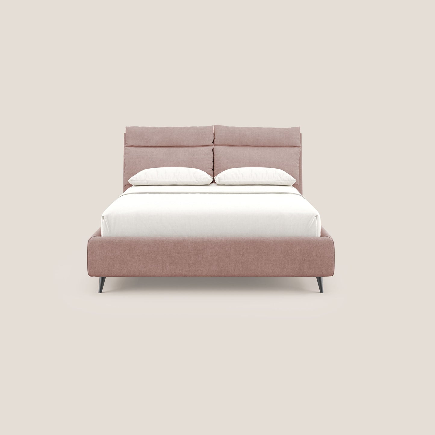 Jerry letto imbottito contenitore e cuscini reclinabili in tessuto smacchiabile T17 rosa 