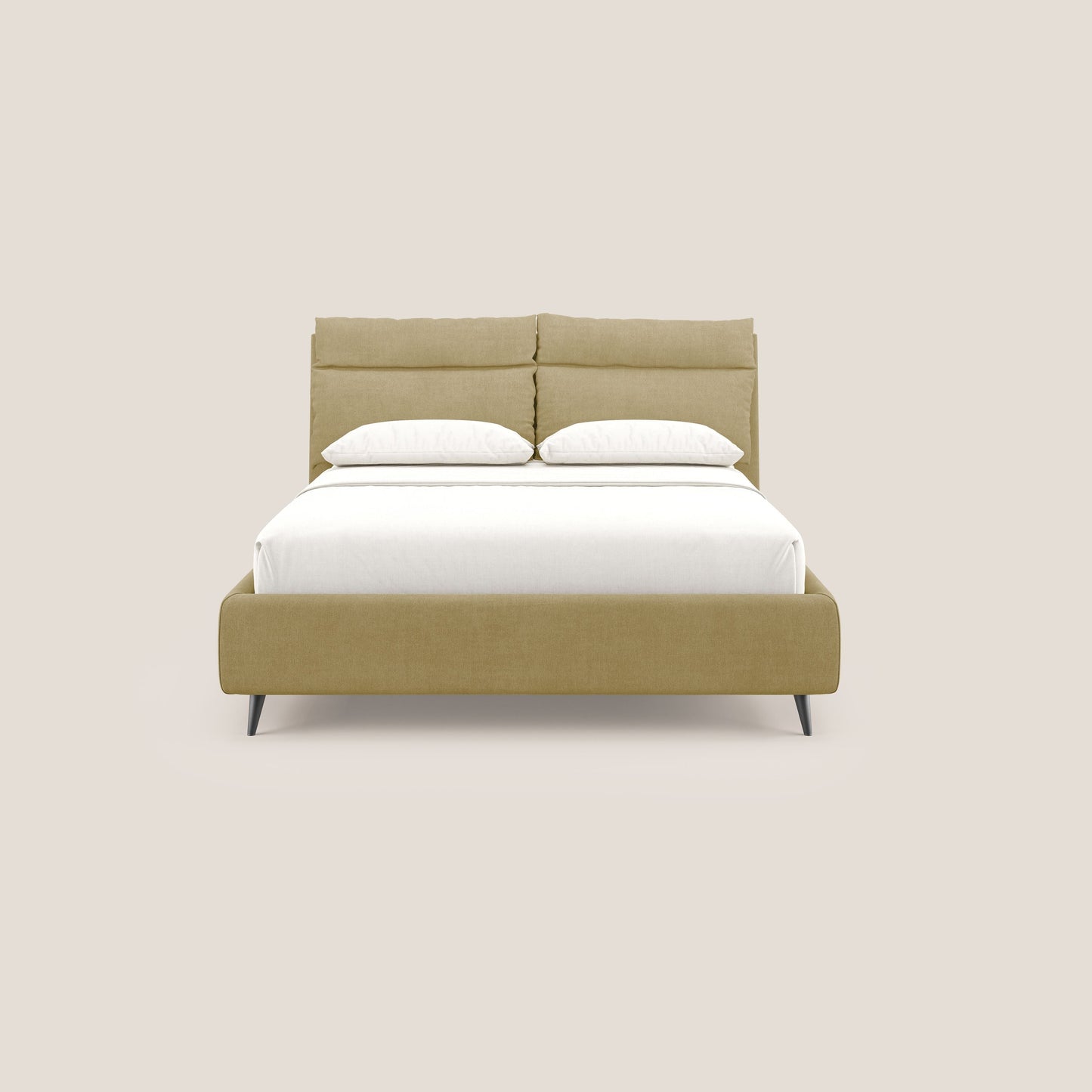 Jerry letto imbottito contenitore e cuscini reclinabili in tessuto smacchiabile T17 giallo