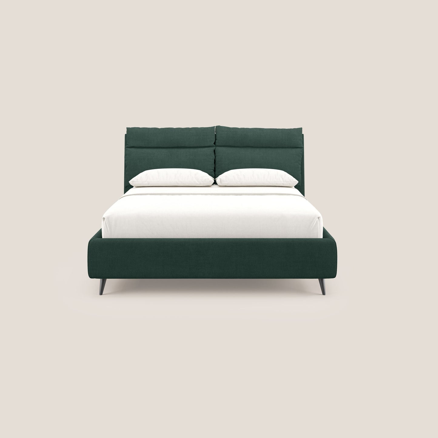 Jerry letto imbottito contenitore e cuscini reclinabili in tessuto smacchiabile T17 verde 