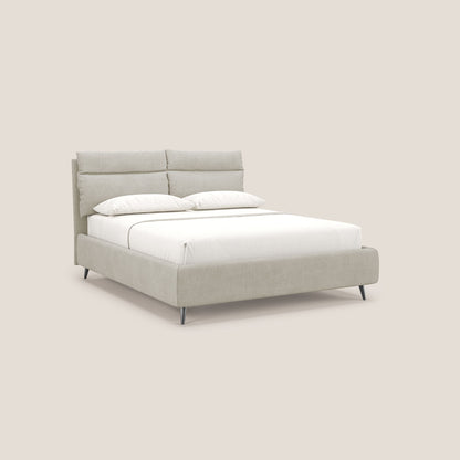 Jerry letto imbottito contenitore e cuscini reclinabili in tessuto smacchiabile T17 panna 