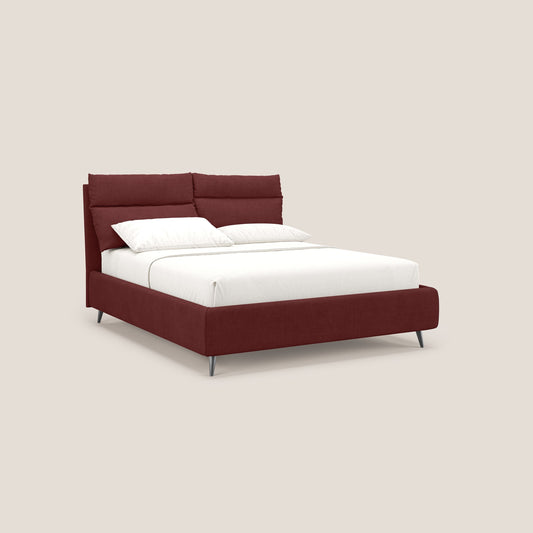 Jerry letto imbottito contenitore e cuscini reclinabili in tessuto smacchiabile T17 rosso 